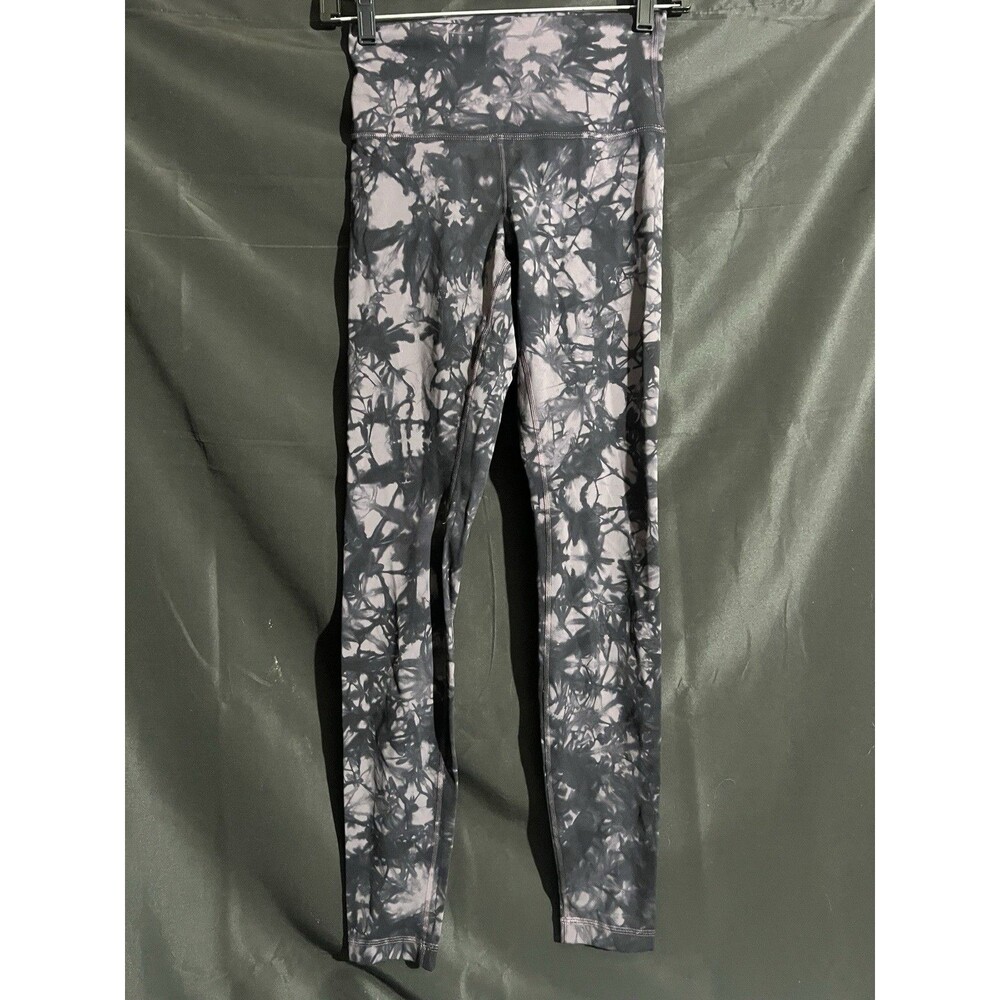 Lululemon Wunder Under Hi Rise Shibori Legging Black Gray Tie Dye 4 Yoga Sport